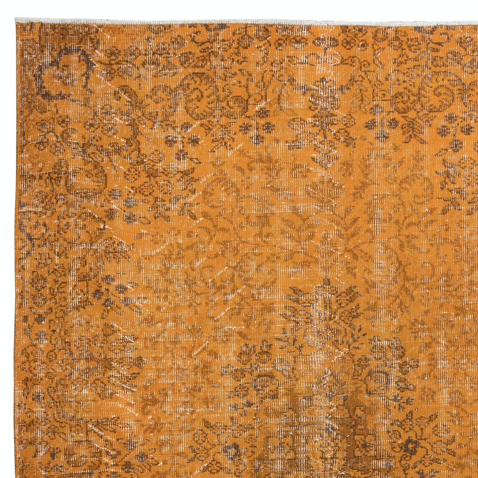 5.7x9.2 Ft Rustic Turkish Area Rug, Orange Handmade Modern Wool Carpet photo Textiles