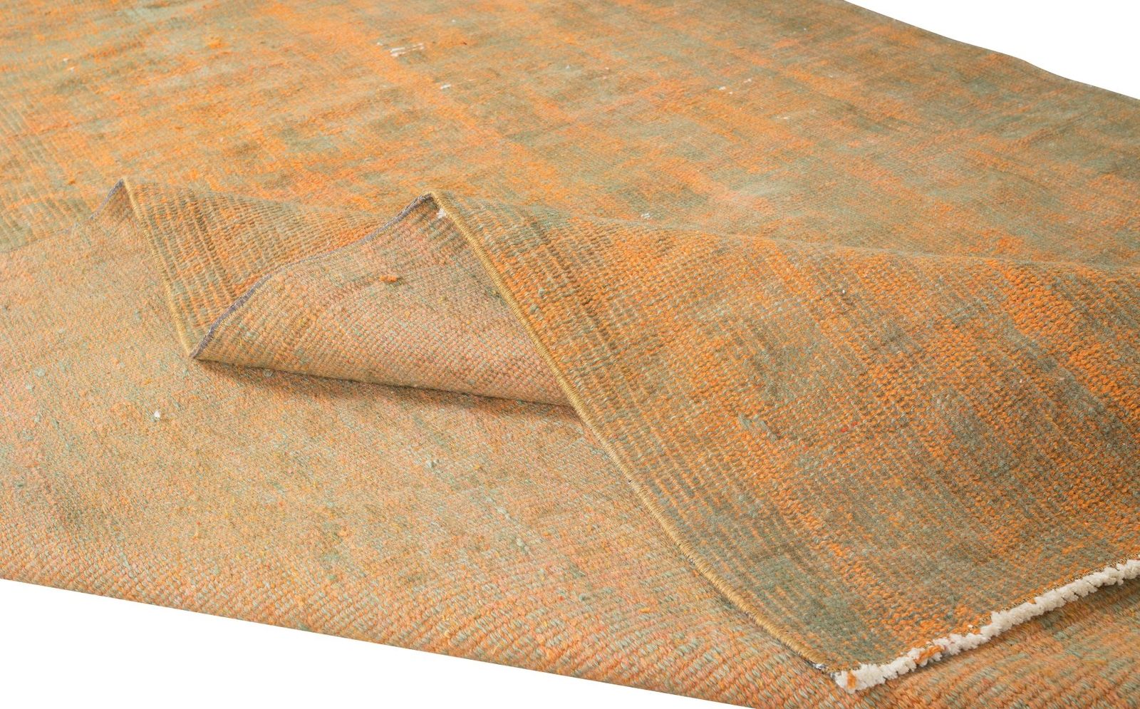 5x8.7 Ft Handmade Anatolian Rug Over Dyed In Orange For Contemporary Interiors photo for sale