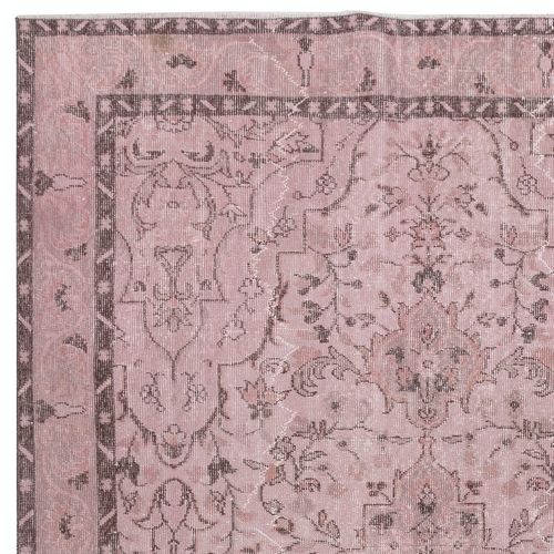 6x10 Ft Pink Area Rug For Modern Interiors, Hand Knotted In Turkey photo Textiles