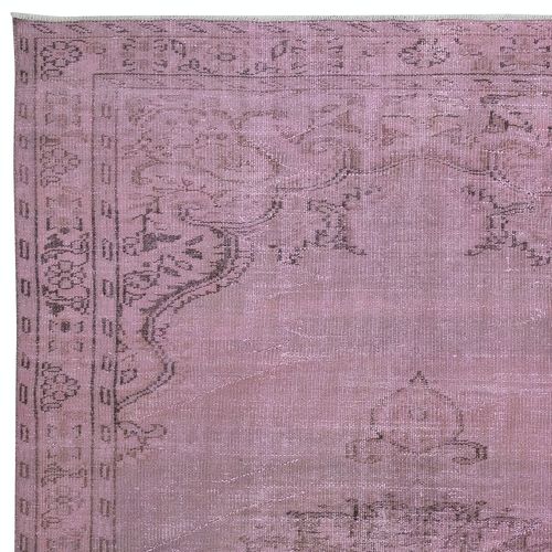 5.6x8.7 Ft Pink Handmade Turkish Area Rug For Contemporary Interiors photo Textiles