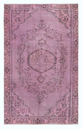 5x8 Ft Modern Pink Color Overdyed Rug. Handmade Turkish Rug. Bohemian Home Decor