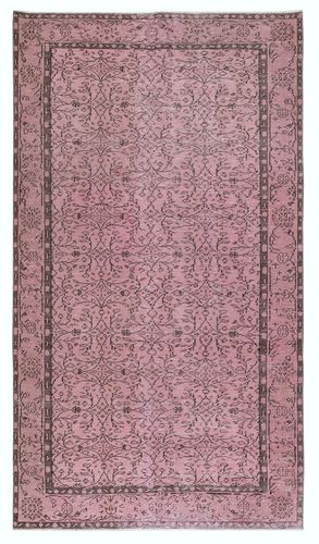 4.8x8.6 Ft Hand Made Floral Design Wool Rug From Turkey. Pink Color Area Rug