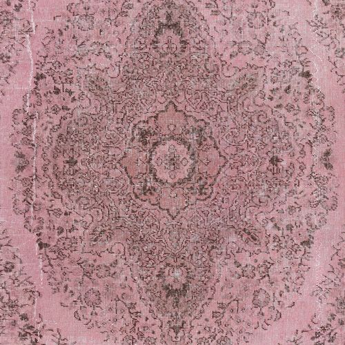 6.2x10.2 Ft Pink Area Rug For Modern Interiors, Hand Knotted In Turkey photo 536.0