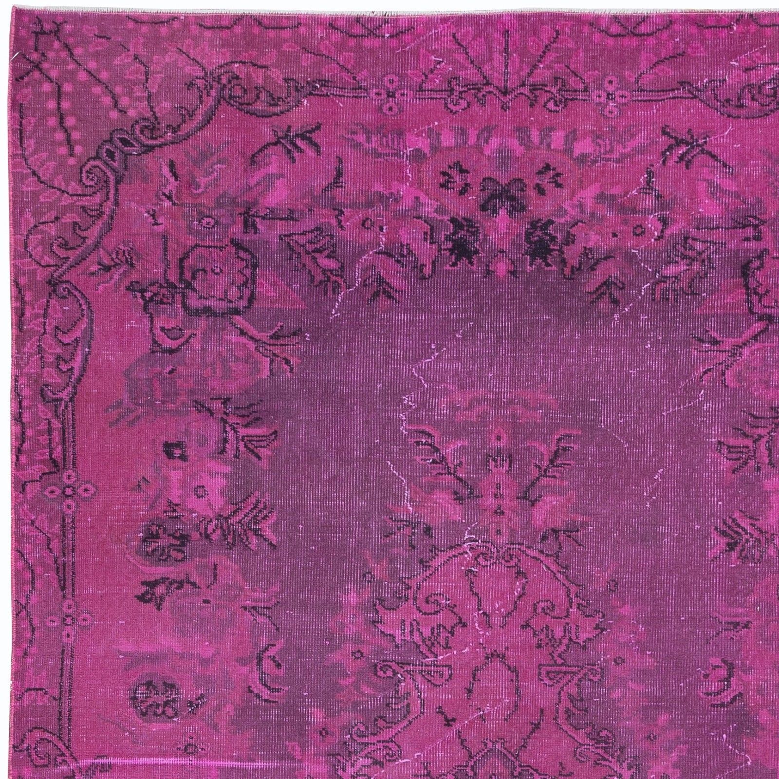 5.4x8.7 Ft Pink Handmade Modern Rug, Turkish Living Room Carpet With Medallion photo Textiles