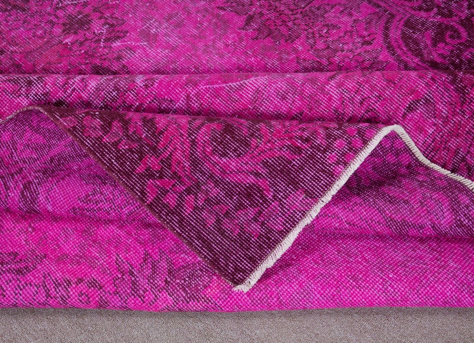 5.8x9.6 Ft Pink Area Rug For Modern Interiors, Handmade In Turkey photo for sale
