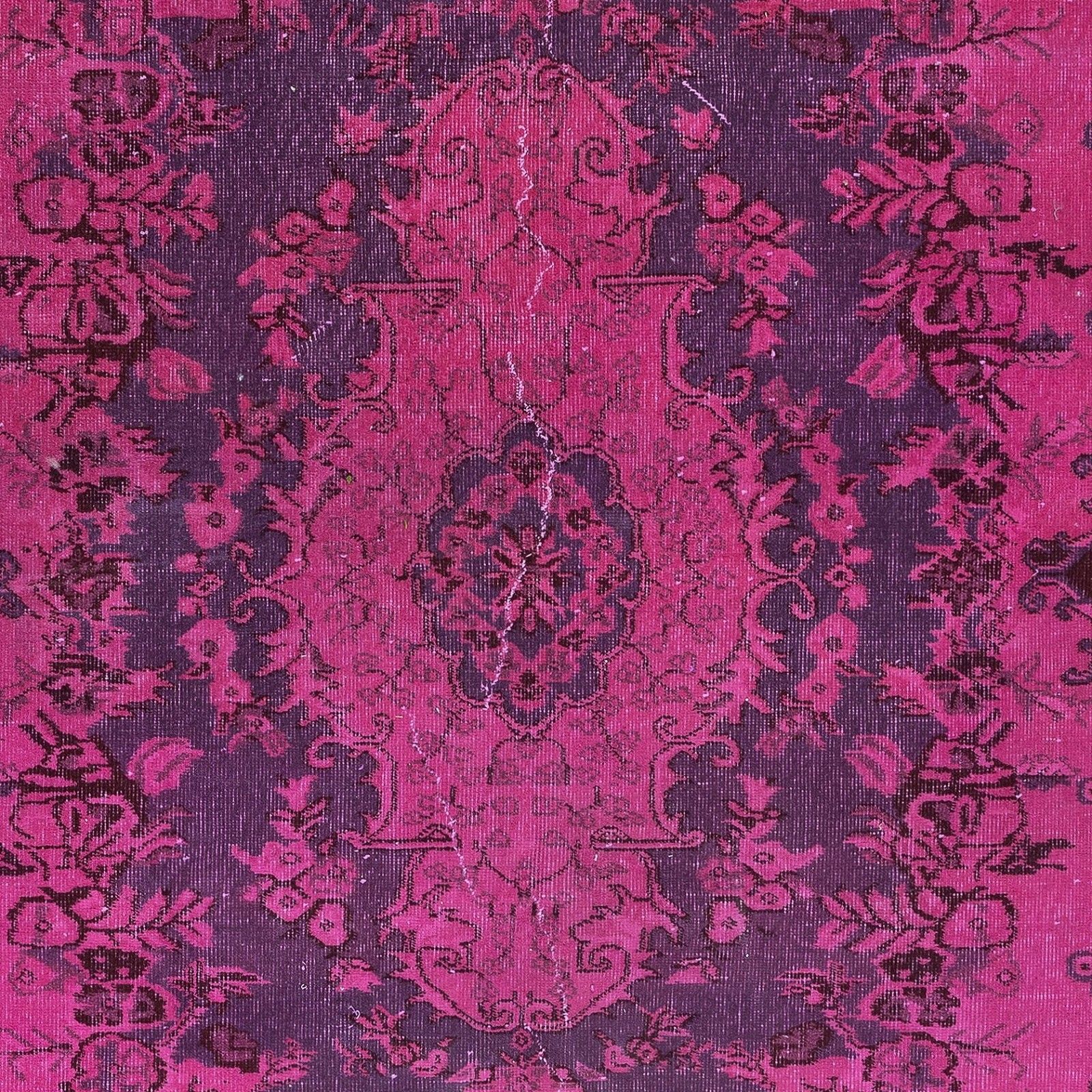 5.3x8.7 Ft Modern Handmade Turkish Area Rug In Pink, Violet Purple & Brown photo 470.0