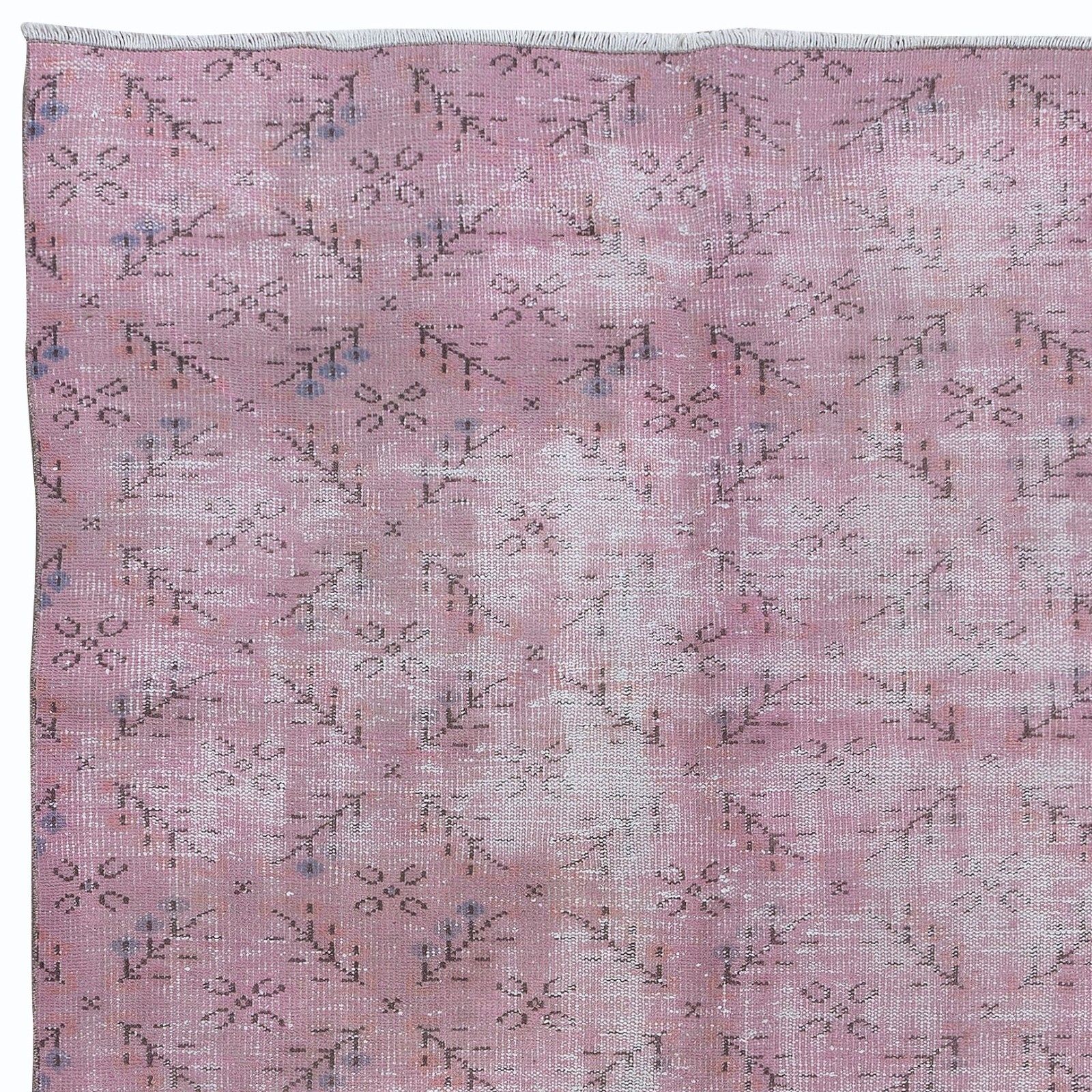 5.4x8.5 Ft Handmade Area Rug In Soft Pink, Modern Turkish Wool Carpet photo Textiles