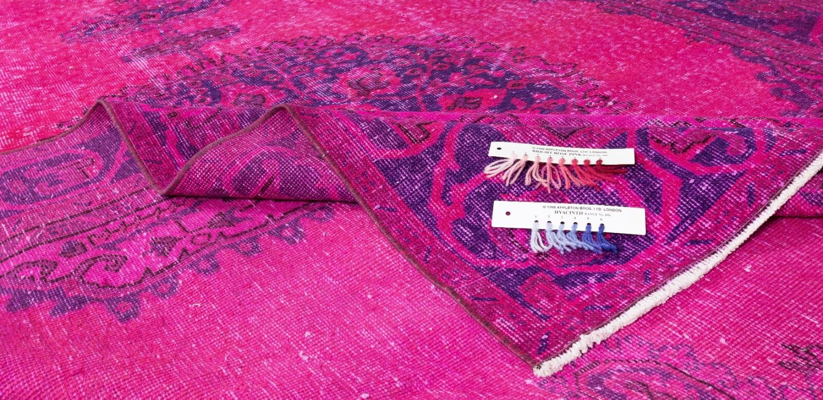 6.5x10.5 Ft Modern Handmade Turkish Area Rug In Fuchsia Pink, Living Room Carpet photo for sale