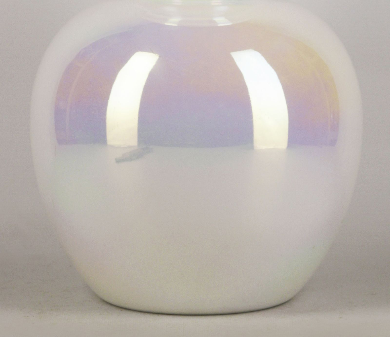 photo furniture 20th Century Bohemian/Boho Italian Glazed Iridescent Opaline Glass Bulbous Vase