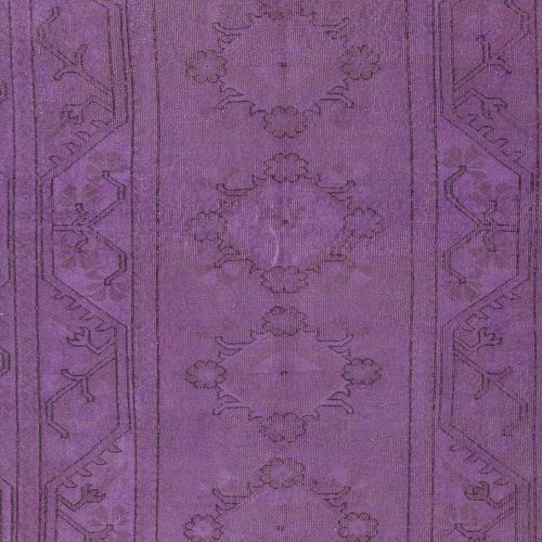 5.3x8.2 Ft Purple Color Handmade Wool Anti Bacterial Turkish Milas Rug photo 555.0