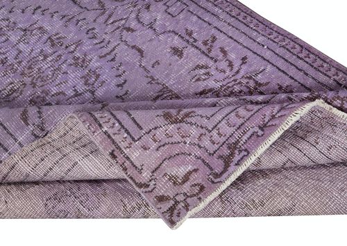 4.6x9 Ft Mauve Purple Color Area Rug, Home Decor Handmade Turkish Floor Rug photo for sale