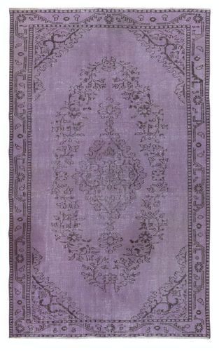 5.4x8.7 Ft Modern Anti Bacterial Area Rug In Purple, Hand Made In Turkey