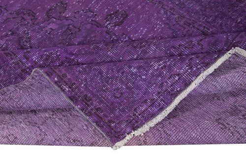 6x9.2 Ft Contemporary Area Rug In Purple, Hand Knotted In Turkey photo for sale