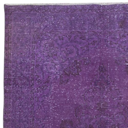 6x9.2 Ft Contemporary Area Rug In Purple, Hand Knotted In Turkey photo Textiles