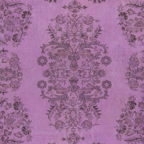 6.8x9.8 Ft Hand Made Area Rug In Purple Color. Modern Turkish Floor Covering photo 768.0