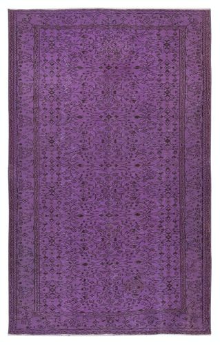 6x9.5 Ft Purple Color Area Rug, Handmade Turkish Floor Rug, Modern Home Decor