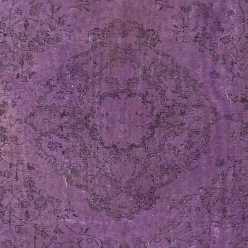 7x9.4 Ft Modern Handmade Floor Rug In Purple Color, Handmade Turkish Carpet photo 569.0