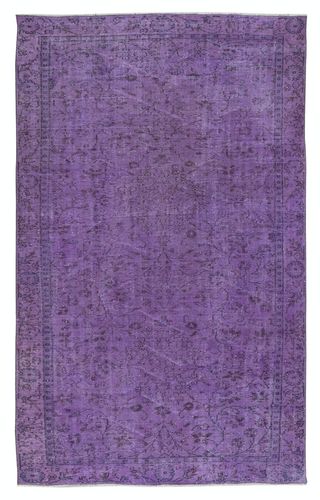 5.2x8.4 Ft Handmade Anti Bacterial Area Rug, Purple Color Handmade Turkish Rug