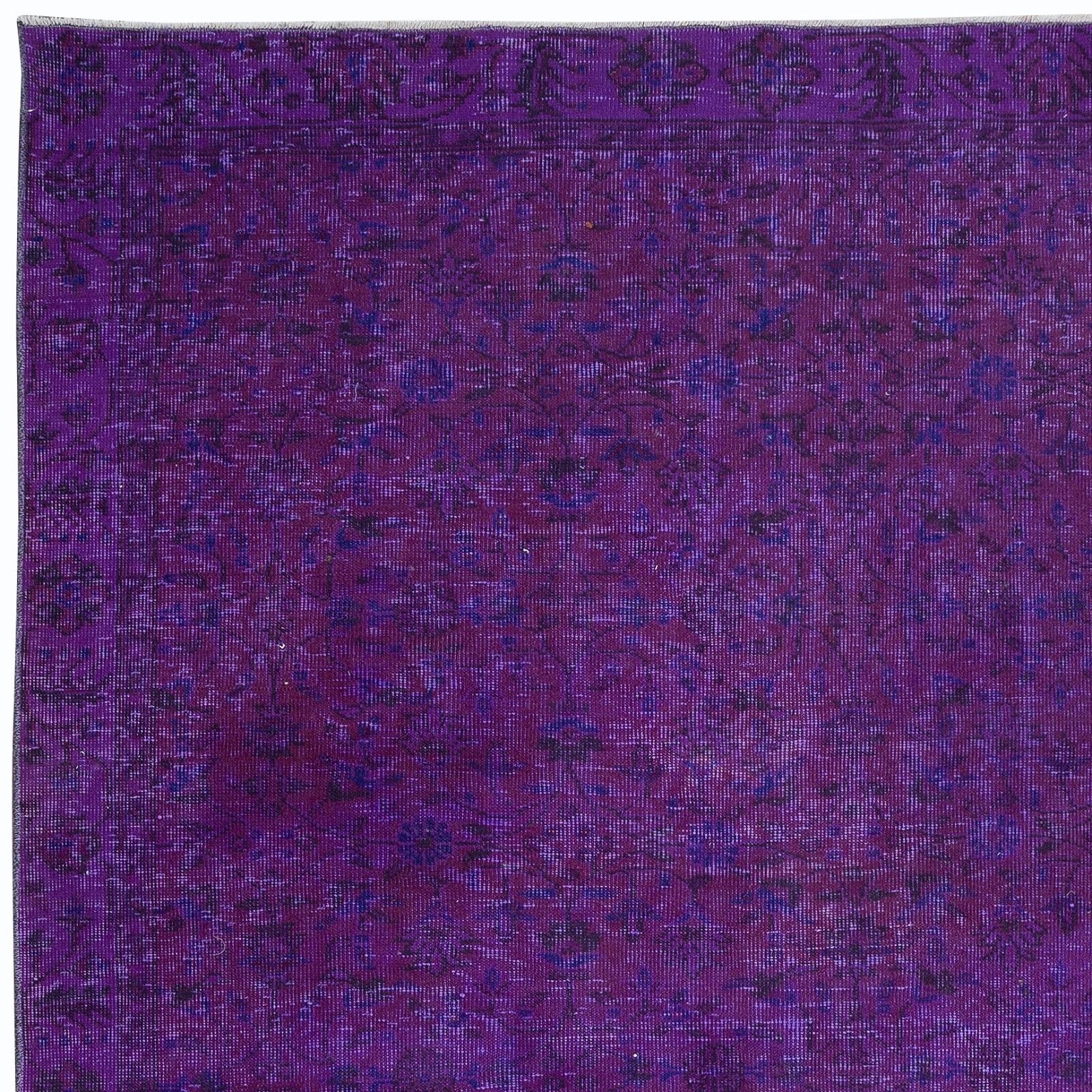 5.3x8.6 Ft Dark Purple Handmade Room Size Area Rug. Modern Floral Turkish Carpet photo Textiles