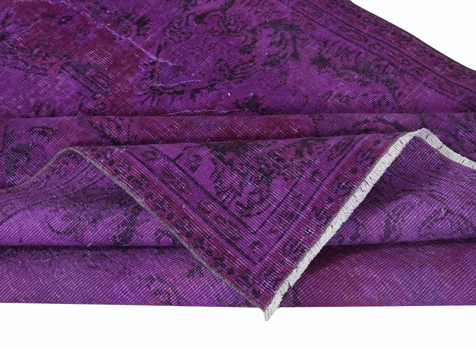 5x8.3 Ft Contemporary Wool Area Rug In Purple, Hand Knotted In Turkey photo for sale