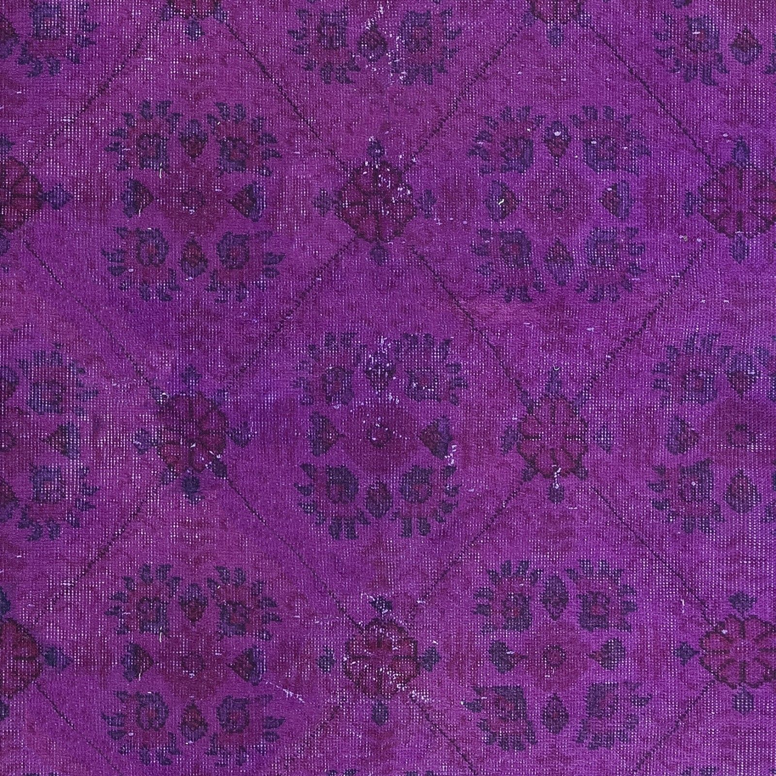 3.6x6.4 Ft Hand Knotted Accent Rug, Purple Floral Design Carpet From Turkey photo 197.0