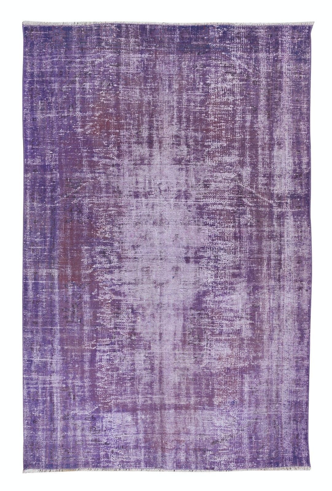 5.5x8.4 Ft Rustic Turkish Sparta Area Rug In Orchid Purple. Handmade Carpet