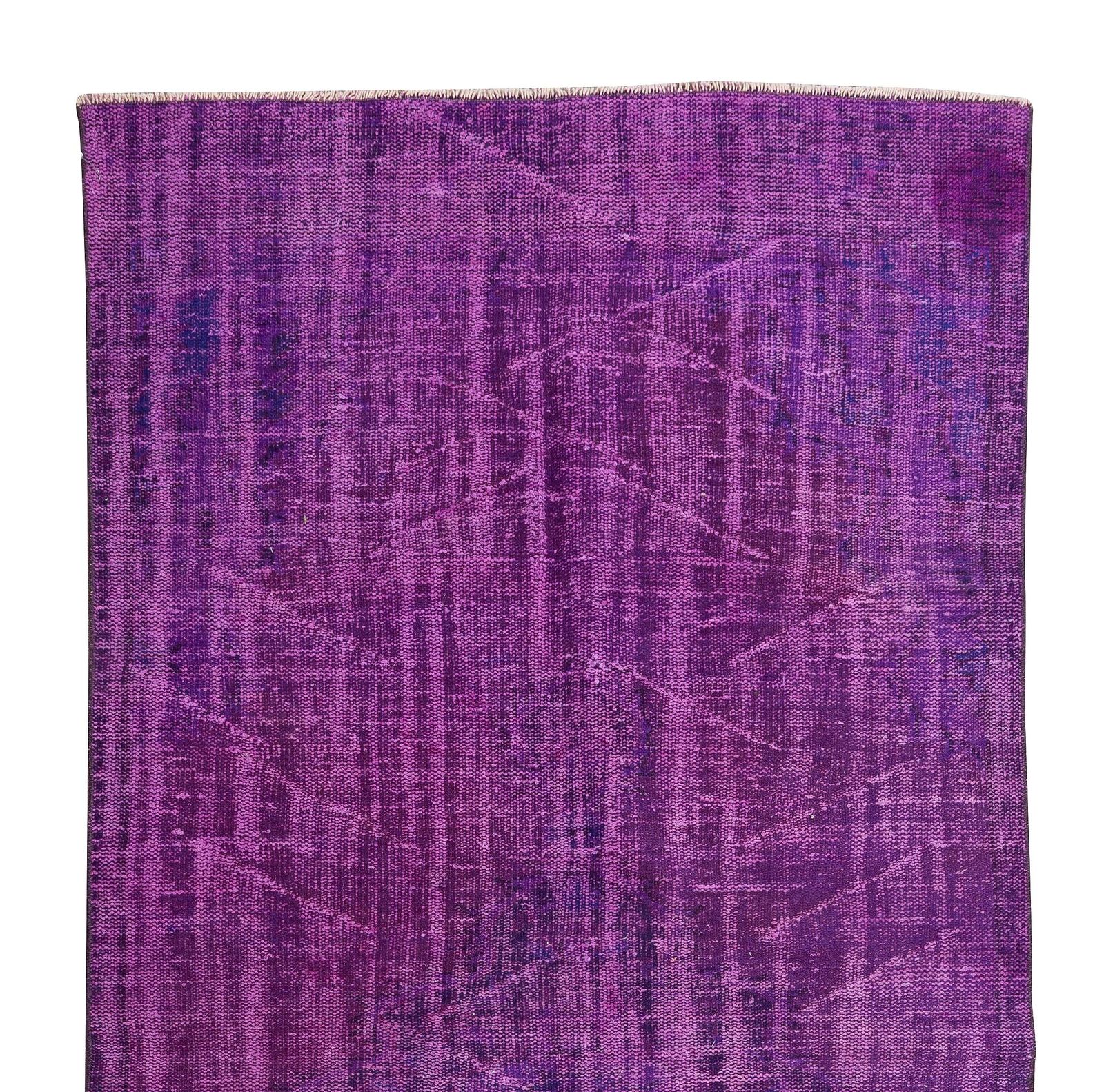 4.3x9 Ft Mid 20th Century Turkish Rug Over Dyed In Purple For Modern Interiors photo Textiles