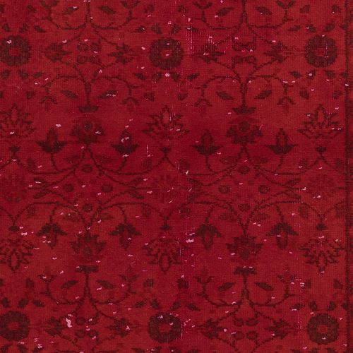 4x7 Ft Handmade Turkish Accent Rug With Floral Design In Red Color photo 286.0