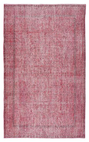 6x9.6 Ft Red Color Handmade Rug For Living Room, Shabby Chic Turkish Floor Rug