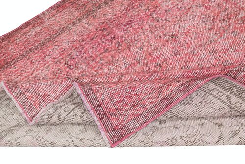 6x9.6 Ft Red Color Handmade Rug For Living Room, Shabby Chic Turkish Floor Rug photo for sale