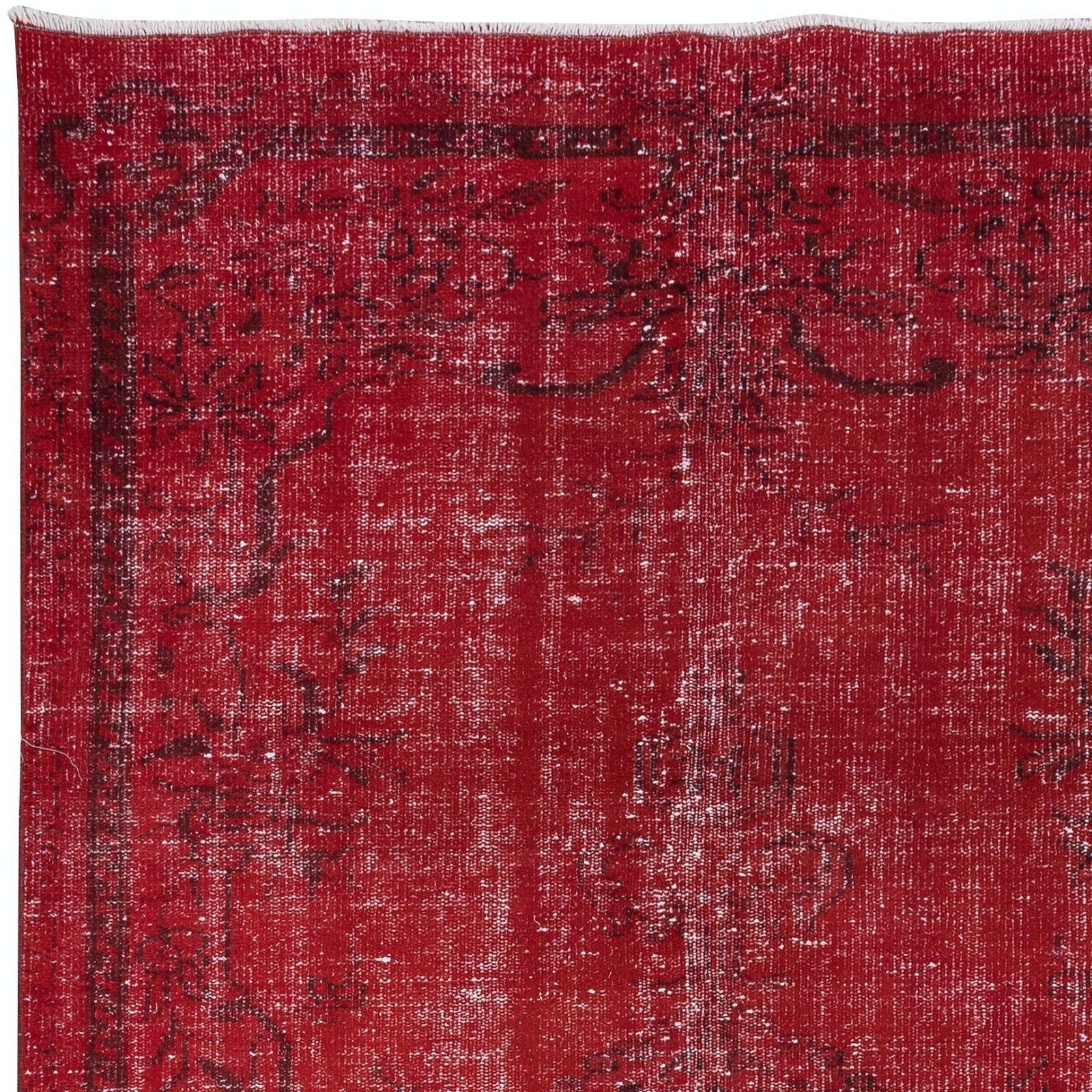 5.5x9.2 Ft Modern Area Rug In Red, Handwoven And Handknotted In Turkey photo Textiles