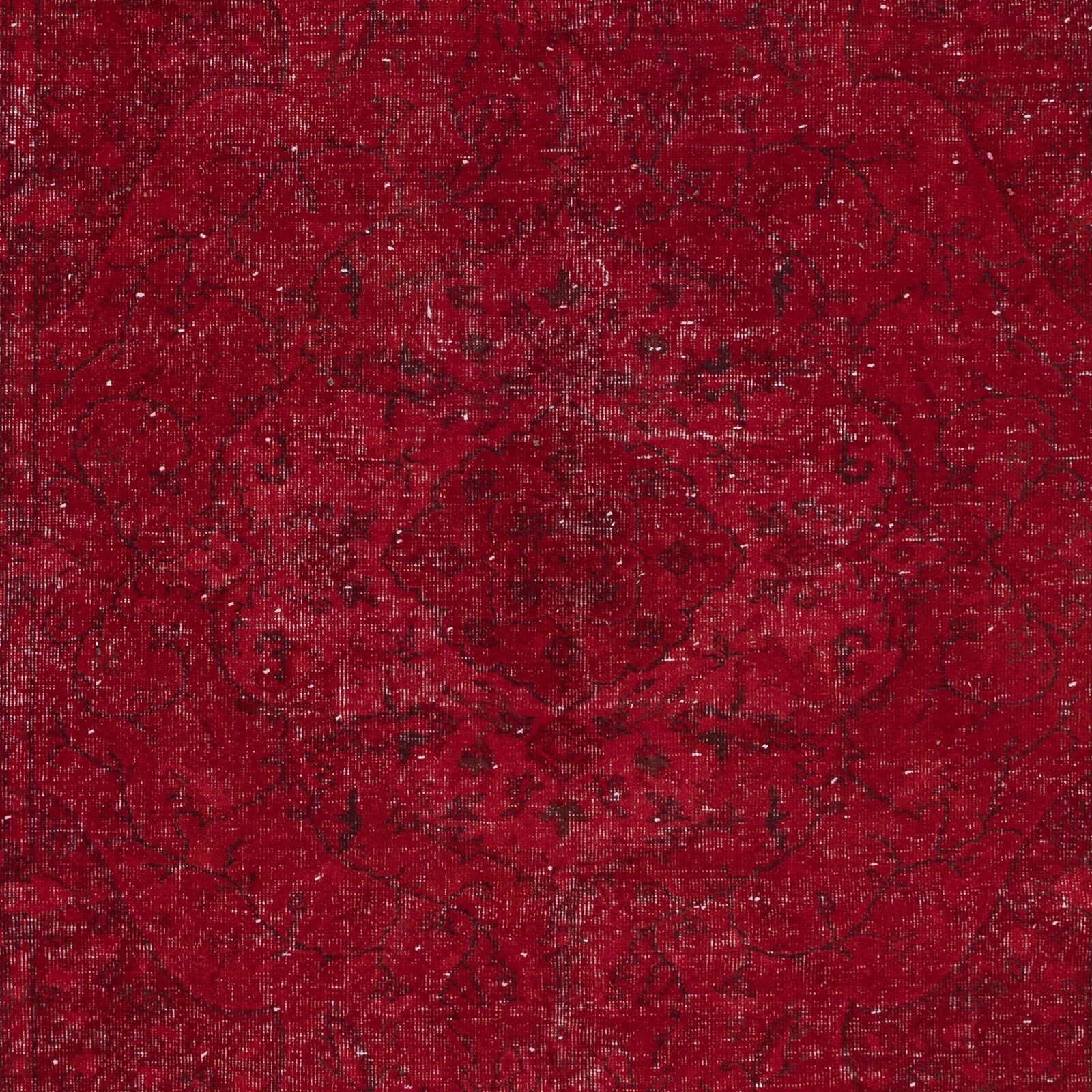 6x9.8 Ft One Of A Kind Red Wool Area Rug, Room Size Handmade Turkish Carpet photo 512.0
