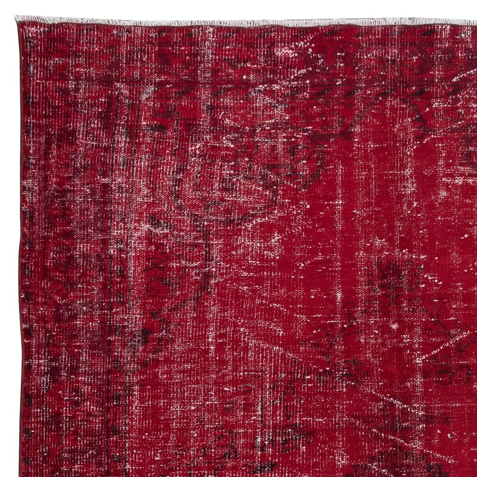 6.2x9.2 Ft Turkish Handmade Area Rug In Dark Red, Great 4 Modern Interiors photo Textiles