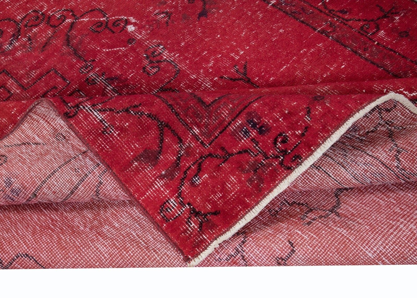 5x8.4 Ft Authentic Turkish Handmade Area Rug In Red, Great 4 Modern Interiors photo for sale