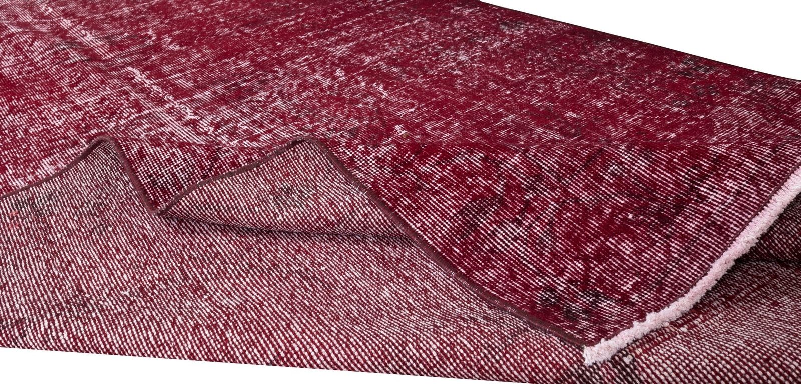 4.8x8.8 Ft 1960s Handmade Turkish Rug Re Dyed In Red, Ideal For Modern Interiors photo for sale
