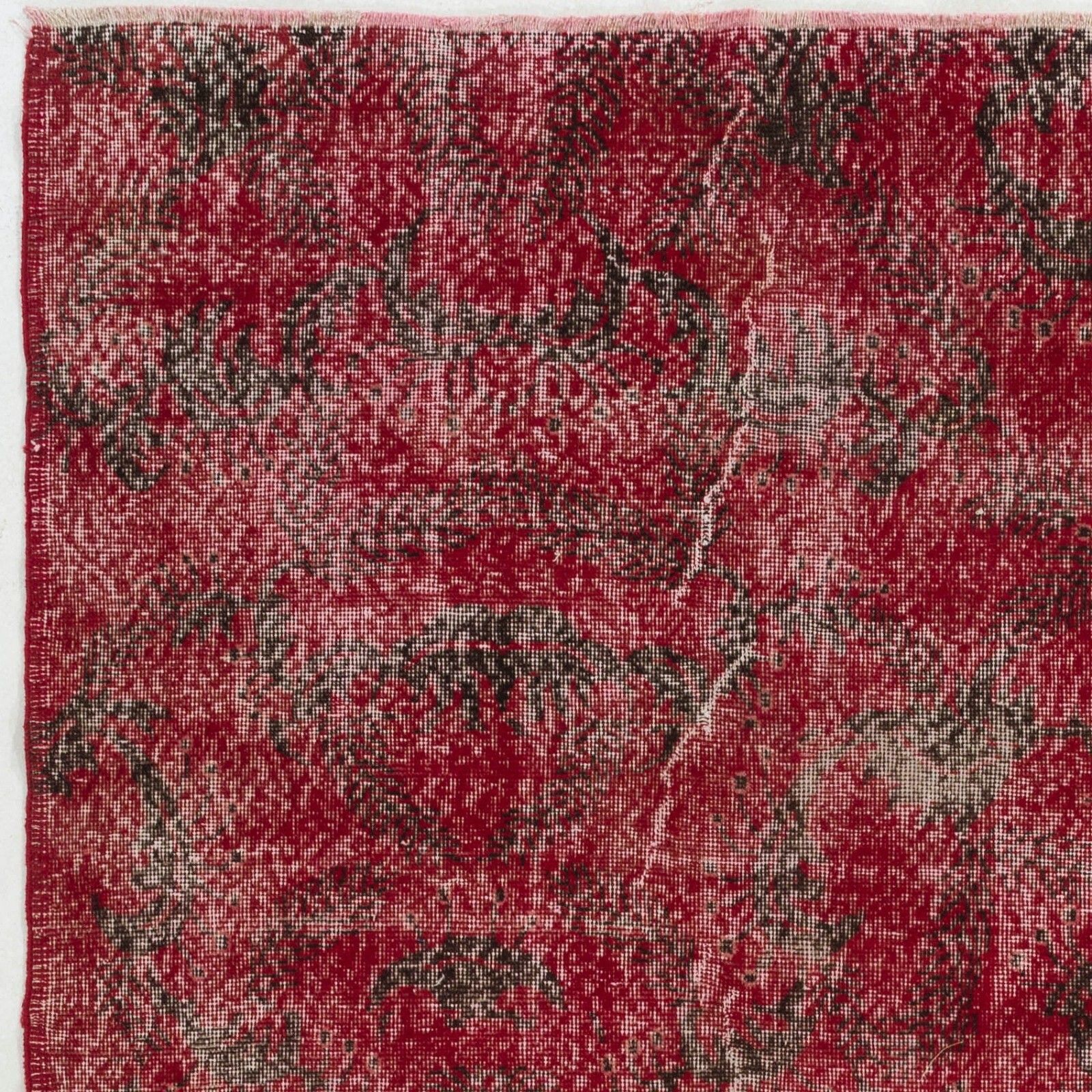 5.4x8 Ft Mid Century Modern Red Turkish Rug Designed By Zeki Muren photo for sale
