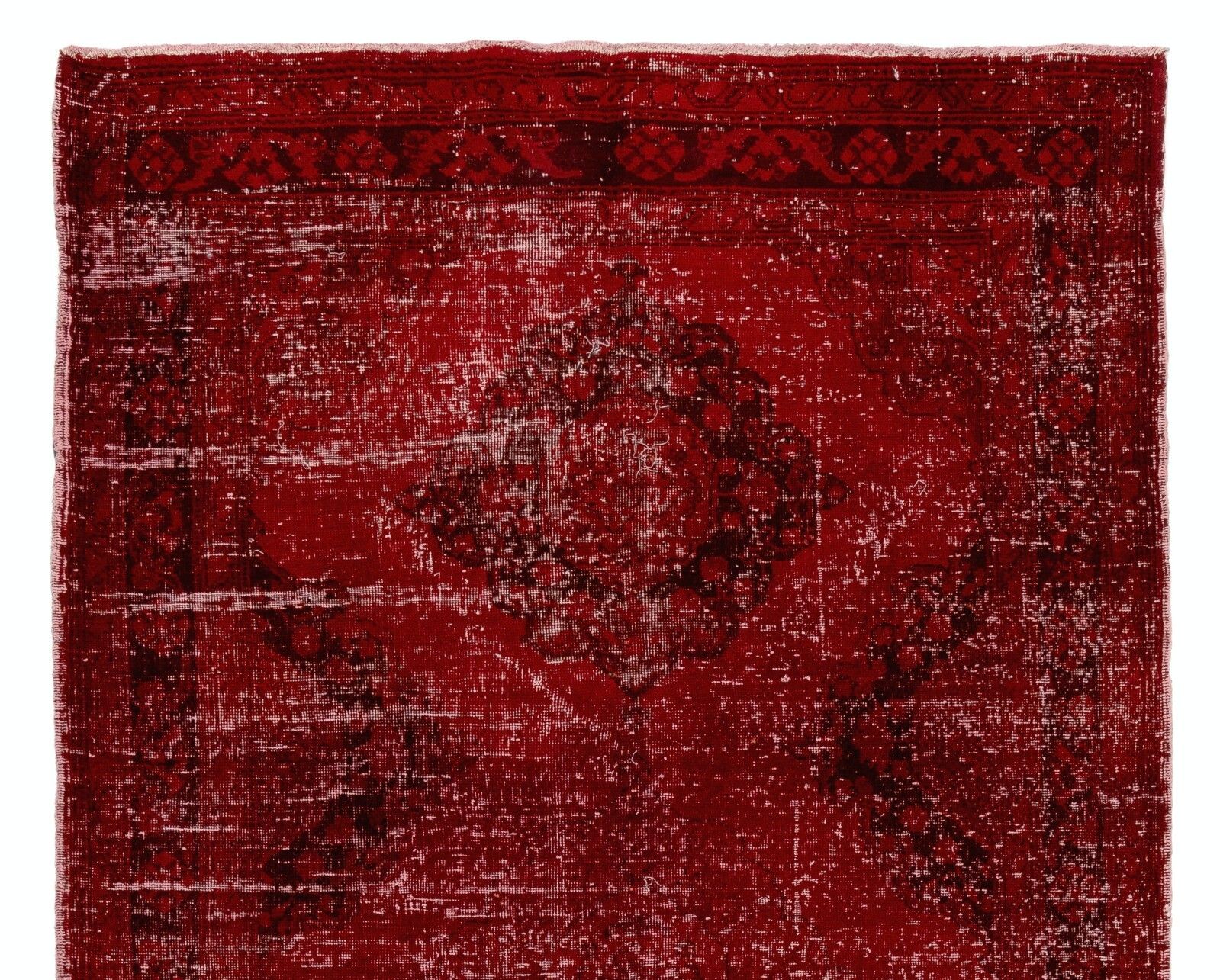 4.8x12.2 Ft Handmade Sille Runner Rug In Burgundy Red, Vintage Corridor Carpet photo furniture