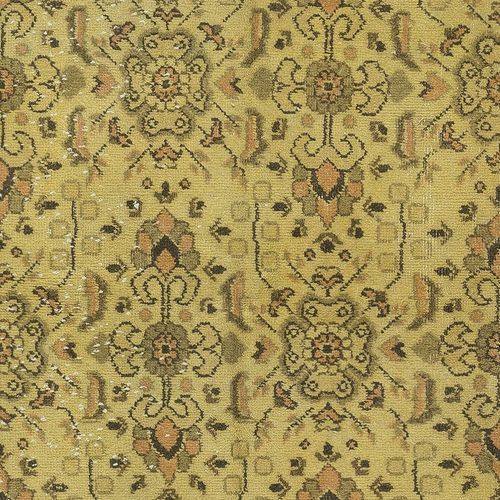 3.5x6.8 Ft Vintage Turkish Floral Rug Dyed In Yellow 4 Modern Interiors photo 238.0