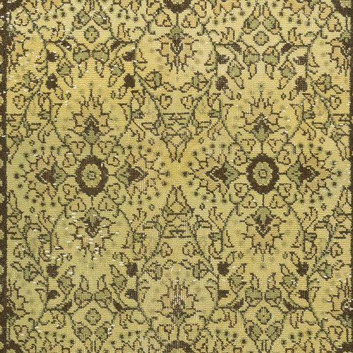 3.8x6.8 Ft Vintage Turkish Area Rug Dyed In Yellow 4 Modern Interiors photo 259.0
