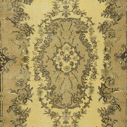 4x6.8 Ft Vintage Turkish Area Rug Dyed In Yellow 4 Modern Interiors photo 223.0