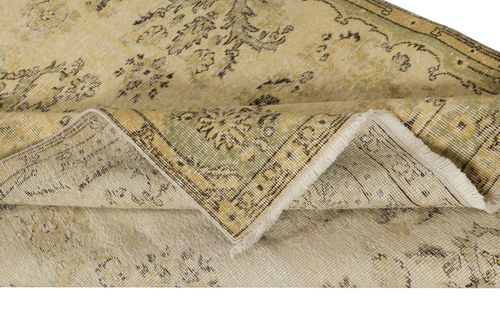 5.5x9 Ft Vintage Turkish Area Rug Dyed In Yellow 4 Modern Interiors photo for sale