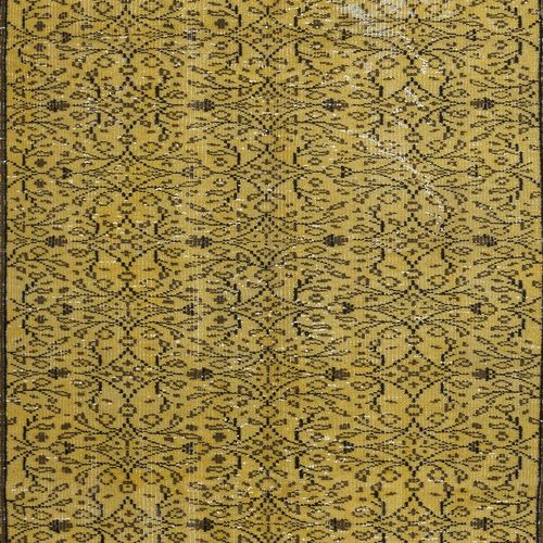 5.2x8.6 Ft Vintage Turkish Area Rug Dyed In Yellow 4 Modern Interiors photo 383.0