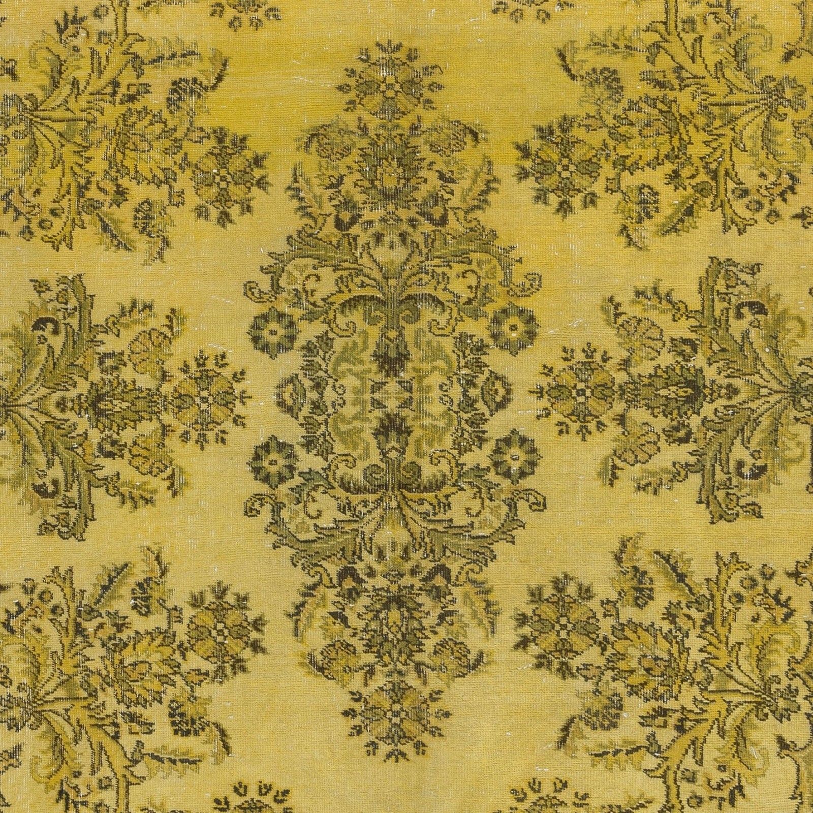 5x9 Ft Contemporary Handmade Turkish Rug With Garden Design & Yellow Background photo 393.0