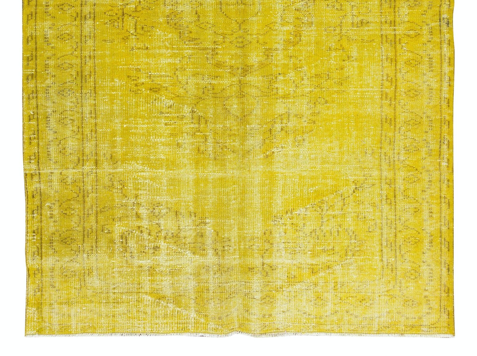 5.6x9.5 Ft Yellow Overdyed Rug For Modern Home & Office, Turkish Handmade Carpet photo 453.0