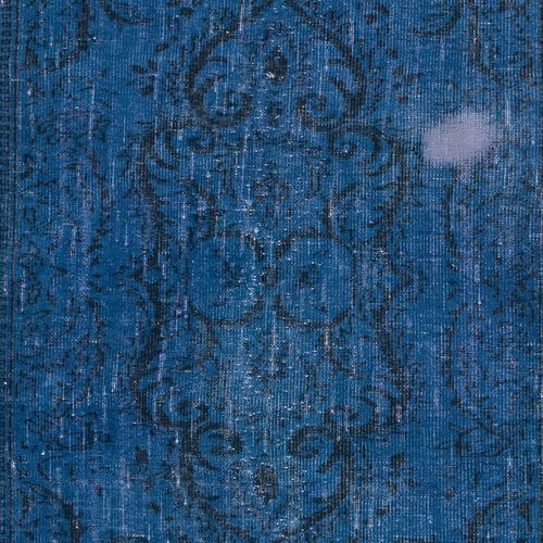 5.2x8.7 Ft Shabby Chic Handmade Turkish Area Rug Over Dyed In Blue photo 380.0