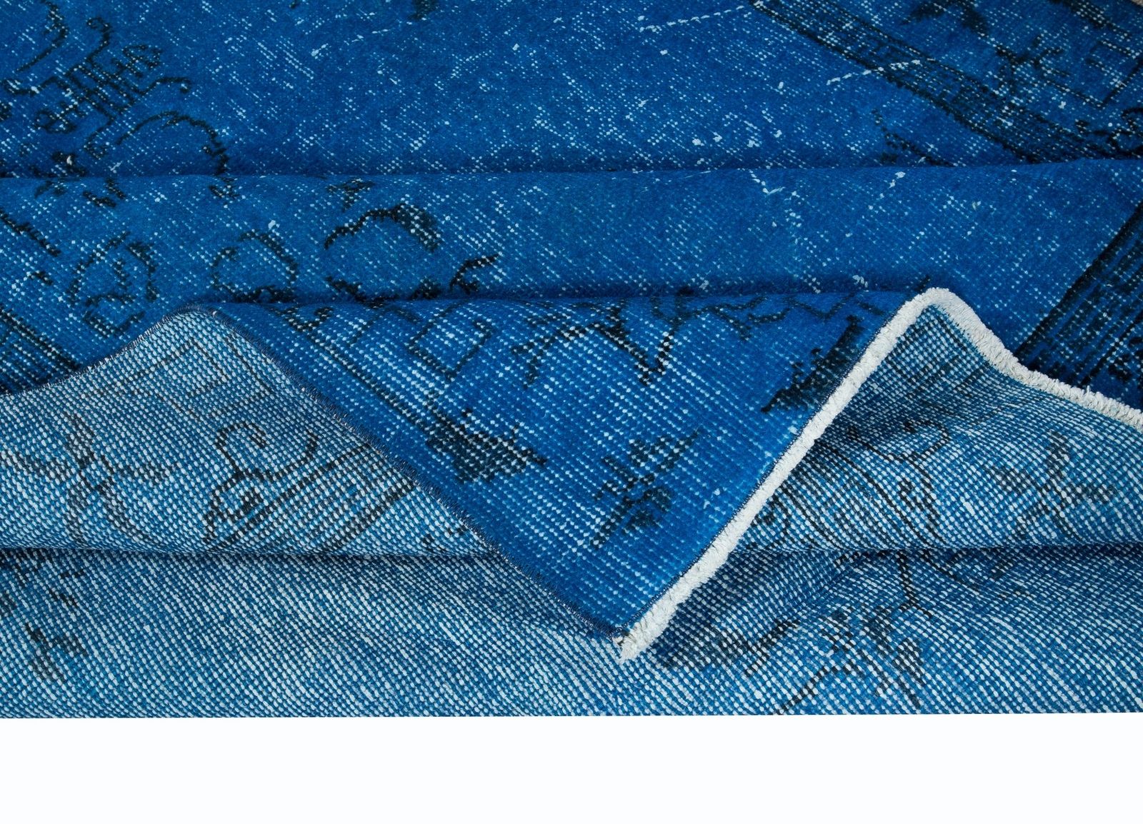5.2x8.8 Ft Modern Blue Area Rug With Art Deco Chinese Design, Handmade In Turkey photo for sale