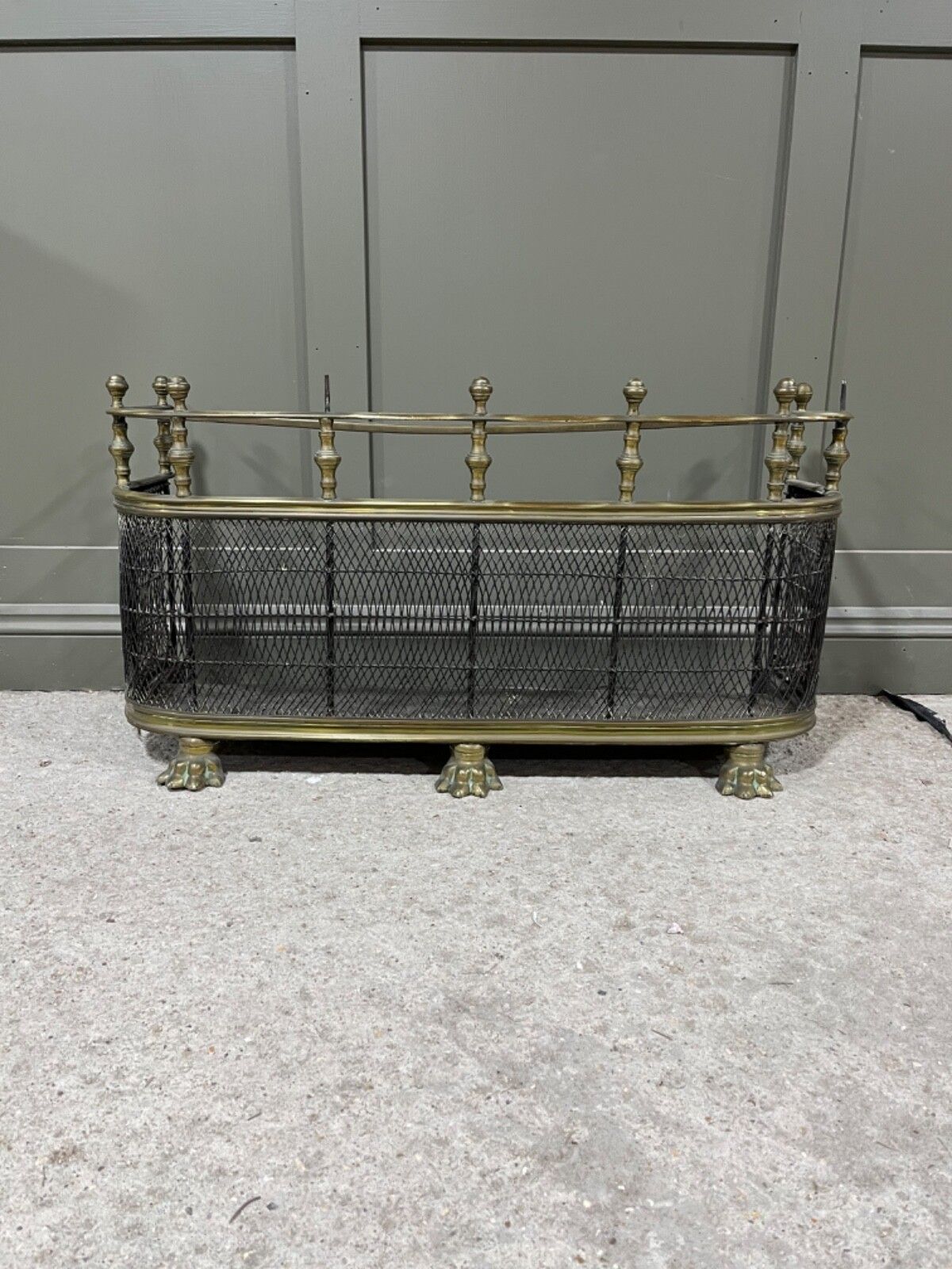 Antique Fireguard Brass Fire Fender Regency Period  Nursery D Shaped photo vintage