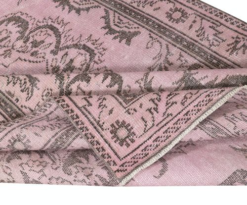 5.2x9 Ft Contemporary Wool Area Rug In Pink. Hand Knotted In Turkey photo for sale