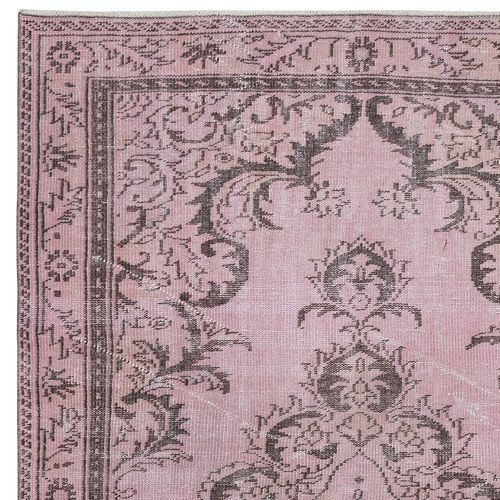 5.2x9 Ft Contemporary Wool Area Rug In Pink. Hand Knotted In Turkey photo Textiles