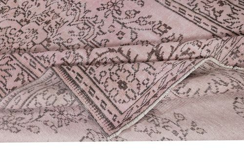 6x10.6 Ft Turkish Floor Rug In Pink Color. Modern Hand Knotted Area Rug photo for sale